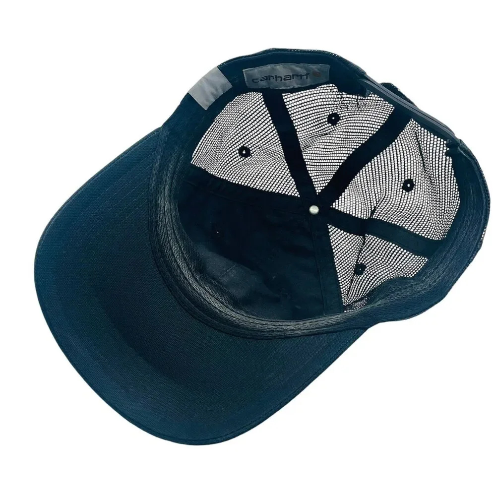 Carhartt Force Black Logo Mesh Trucker Hat Cap Snapback Mesh Back